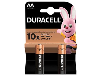 Baterie alkalická, AA, 1.5V, Duracell, blistr, 2-pack, 42301, Basic