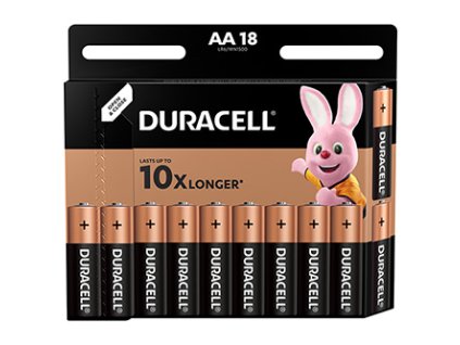 Baterie alkalická, AA, 1.5V, Duracell, blistr, 18-pack, 42306, Basic