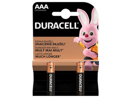 Baterie alkalická, AAA, 1.5V, Duracell, blistr, 2-pack, 42321, Basic
