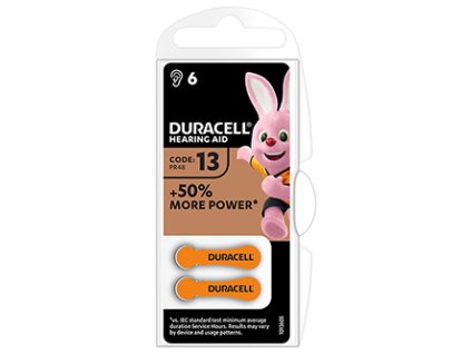 Baterie zinkovzdušná, do naslouchadel, Duracell, blistr, 6-pack, 42432