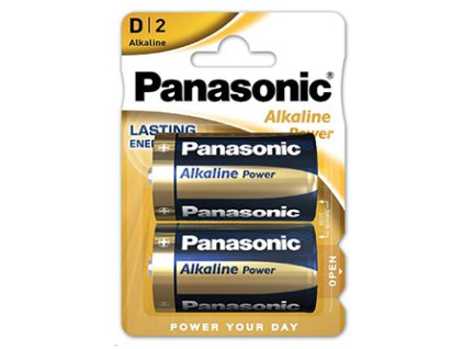Baterie alkalická, velký monočlánek, D, 1.5V, Panasonic, blistr, 2-pack, Alkaline power