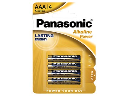 Baterie alkalická, AAA, 1.5V, Panasonic, blistr, 4-pack, Alkaline power