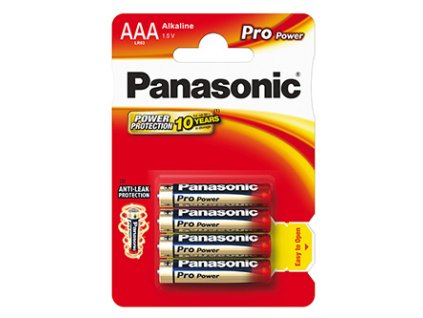 Baterie alkalická, AAA, 1.5V, Panasonic, blistr, 4-pack, 265899, Pro Power