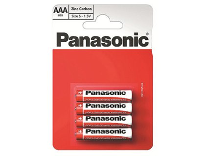 Baterie zinkouhlíková, AAA, 1.5V, Panasonic, blistr, 4-pack