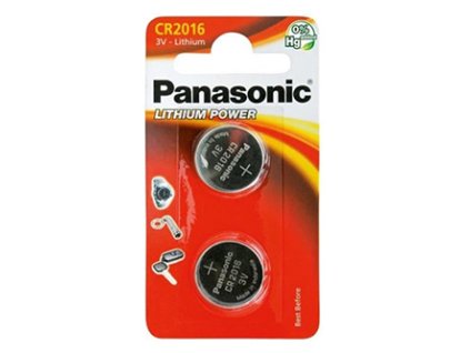 Baterie lithiová, CR2016, 3V, Panasonic, blistr, 2-pack