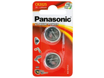 Baterie lithiová, CR2025, 3V, Panasonic, blistr, 2-pack