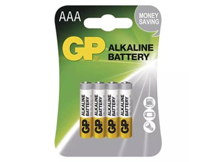 Baterie alkalická, AAA, 1.5V, GP, blistr, 4-pack, Alkaline