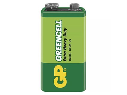 Baterie zinkochloridová, 9V (6F22), 9V, GP, fólie, 1-pack, Greencell