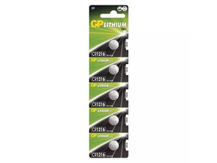 Baterie lithiová, CR1216, 3V, GP, blistr, 5-pack