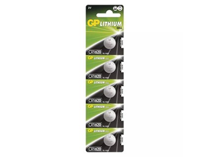 Baterie lithiová, CR1620, 3V, GP, blistr, 5-pack