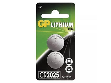 Baterie lithiová, CR2025, 3V, GP, blistr, 2-pack