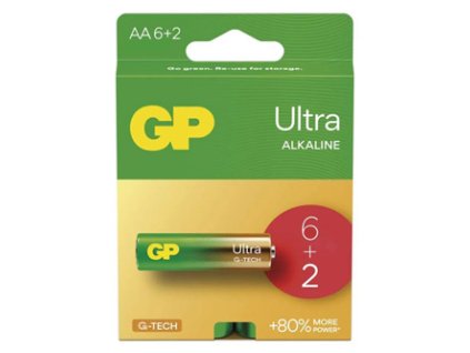 Baterie alkalická, AA, 1.5V, GP, blistr, 8-pack, ULTRA
