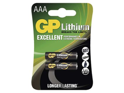 Baterie lithiová, AAA, 1.5V, GP, blistr, 2-pack