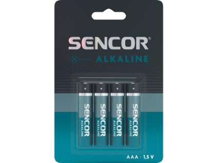 Baterie alkalická, AAA, 1.5V, Sencor, blistr, 4-pack