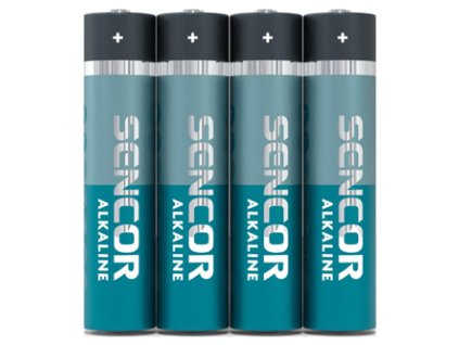Baterie alkalická, AAA, 1.5V, Sencor, folie, 4-pack