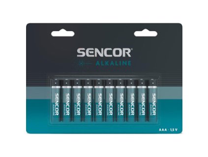 Baterie alkalická, AAA, 1.5V, Sencor, blistr, 10-pack