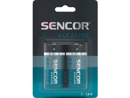 Baterie alkalická, malý monočlánek, C, 1.5V, Sencor, blistr, 2-pack