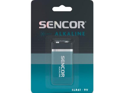 Baterie alkalická, 6LR61, 9V, Sencor, blistr, 1-pack