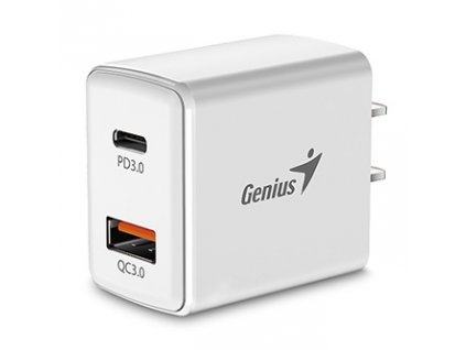 Genius Síťový adaptér 20W, 2 porty, USB-C, USB-A, PD-20AC