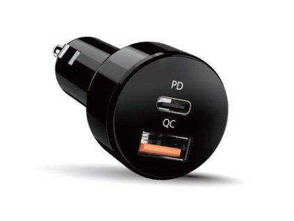 Adaptér do auta Genius 36W, 2 porty, USB-C, USB-A, PD-36AC-Car