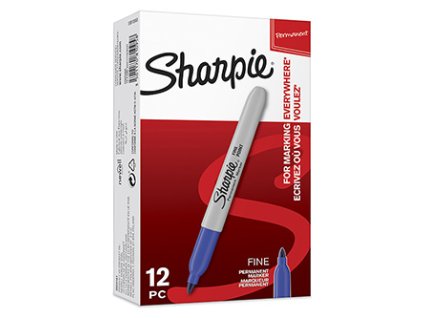 Sharpie, popisovač Fine, modrý, 12ks, 0.9mm, permanentní