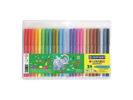 Centropen, sada popisovačů 7790, color, 24ks, 1mm, válcový hrot odolný proti zatlačení
