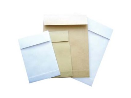Obchodní taška samolepicí, B4, 250 x 353mm, bílá, Krpa, 25ks