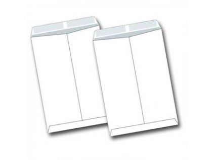 Obchodní taška B4, 250 x 353mm, bílá, Krpa, s křížovým dnem, s krycí páskou