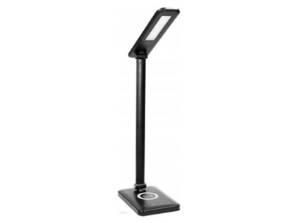 Virone kancelářská lampa Isiyo, hliník+ABS, černá, 390lm, 3 druhy svícení, IP20, bezdrátová nabíječka