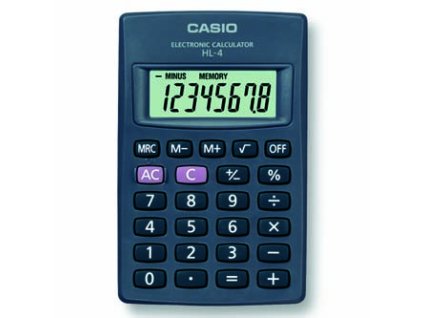 Casio Kalkulačka HL 4, černá, kapesní, osmimístná