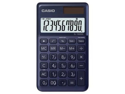Casio Kalkulačka SL 1000 SC NY, modrá, desetimístná, duální napájení