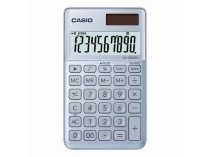 Casio Kalkulačka SL 1000 SC BU, stříbrná, desetimístná, duální napájení
