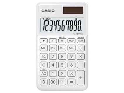 Casio Kalkulačka SL 1000 SC WE, bílá, desetimístná, duální napájení