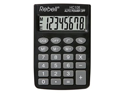Rebell Kalkulačka RE-HC108 BX, černá, kapesní, osmimístná