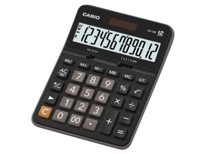Casio Kalkulačka DX 12 B, černá, stolní, dvanáctimístná