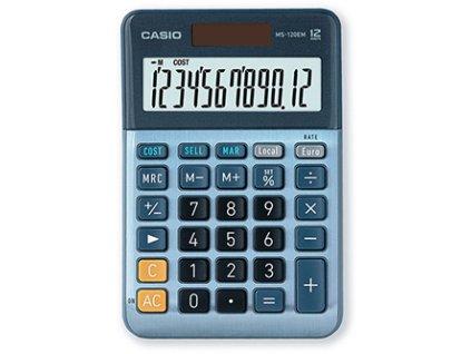 Casio Kalkulačka MS 120 EM, stříbrná, stolní