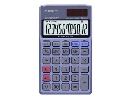 Casio Kalkulačka SL 320 TER+, stříbrná, stolní s převodem měn, výpočtem DPH, výpočtem %