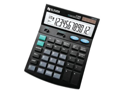 Eleven Kalkulačka CT666N, černá, stolní s výpočtem DPH, dvanáctimístná, automatické vypnutí