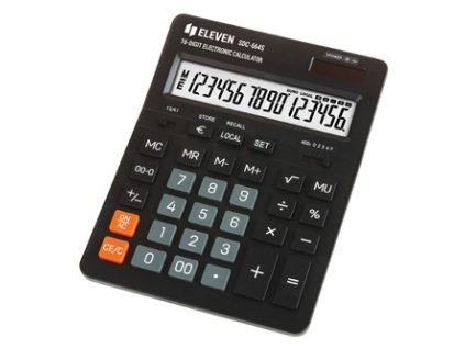 Eleven Kalkulačka SDC664S, černá, stolní, šestnáctimístná, duální napájení, LCD displej