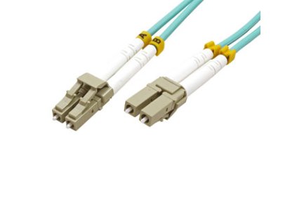 Optický Patch Cord Multi mod (50/125), LC-LC - 3m, modrozelený, economy