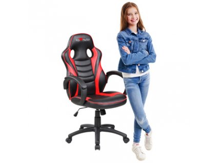 Studentská herní židle Red Fighter C6, černo-červená