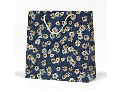 Papírová taška, květy, mix barev, 20x20,5x8cm, 5ks, cena za 1ks