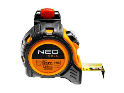 Metr svinovací Steel pocket rule Neo Tools 67-205, 5 m x 25 mm