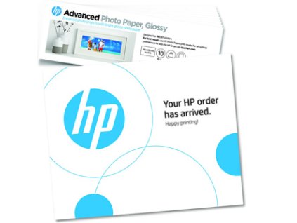 HP Advanced Photo Paper, 49V51A, foto papír, lesklý, bílý, 10,1x30,5cm, 4x12", 250 g/m2, 10 ks, inkoustový