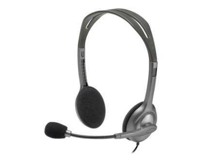 Logitech Stereo H110, sluchátka s mikrofonem, šedá