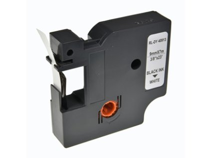G&G kompatibilní páska do tiskárny štítků, pro Dymo, RL-DY 40913P BK/WT, S0720680, 40913, černý tisk/bílý podklad, 7m, 9mm, D1