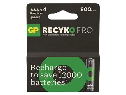 Nabíjecí baterie, AAA (HR03), 1.2V, 800 mAh, GP, papírová krabička, 2-pack, ReCyko Pro