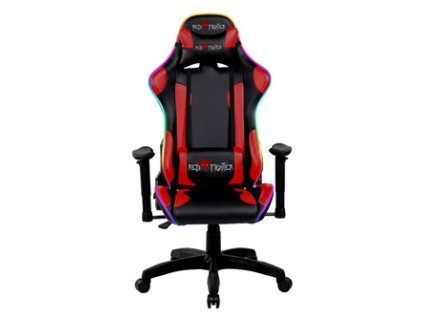 Herní židle Red Fighter C8, černá, odnímatelné polštářky, RGB podsvícení, DOPRODEJ