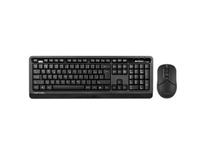 A4Tech FG1012S, Sada klávesnice s bezdrátovou optickou myší, CZ, 2.4 [Ghz], černá