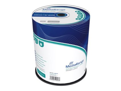 Mediarange DVD+R, MR470, 8.5GB, 8x, cake box, 100-pack, bez možnosti potisku, 12cm, Double Layer, pro archivaci dat